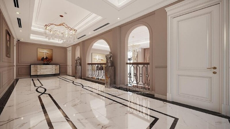 Bàn trang trí hành lang đẹp, sang trọng tạo điểm nhấn ấn tượng. Thiết kế nội thất cao cấp