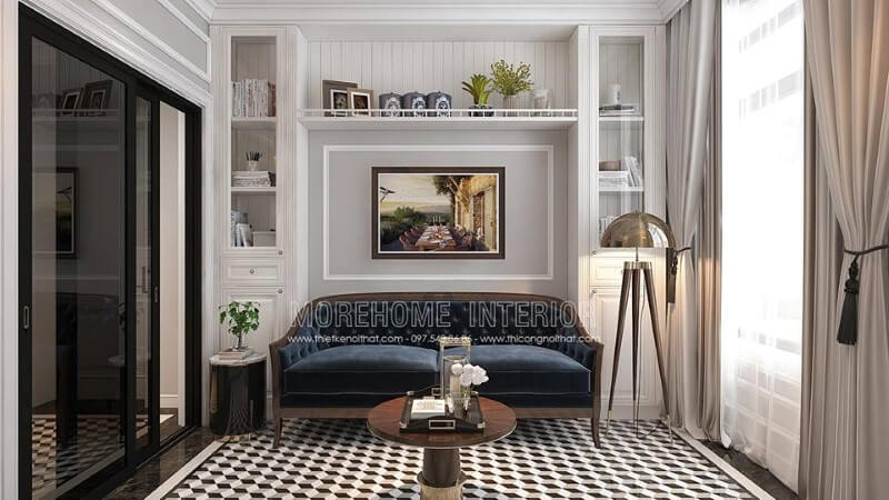 Sắp xếp nội thất phòng đọc sách gỗ óc chó đẹp sang trọng cho biệt thự, nhà phố, chung cư cao cấp. Thiết kế nội thất cao cấp