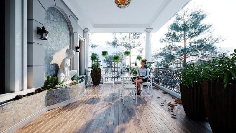 Bố trí không gian thư giãn khu vực ngoài trời đẹp, sang trọng, phong thủy cho nhà phố, biệt thự. công ty thiết kế nội thất cao cấp
