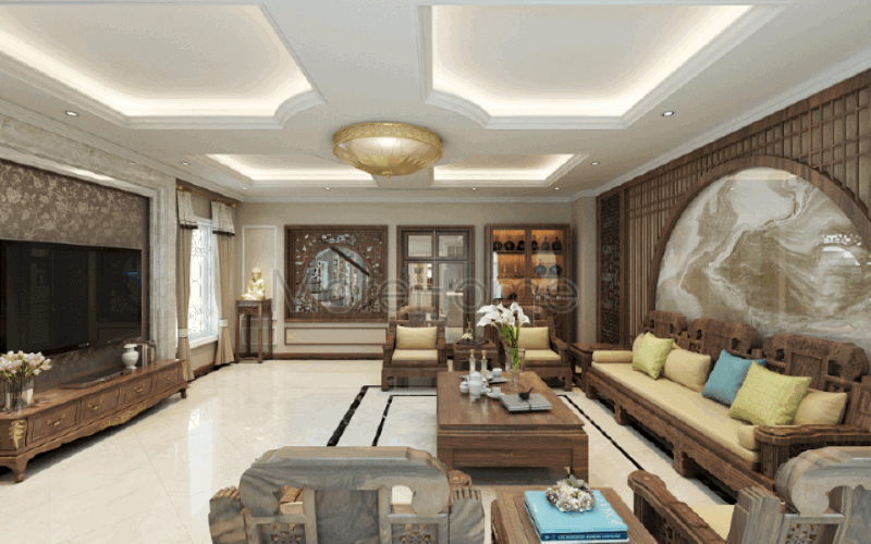 Thiết kế nội thất phòng khách sang trọng đẳng cấp tại biệt thự Riverside Nguyễn Duy Trinh Quận 2, Tp. Hồ Chí Minh. Thiết kế nội thất