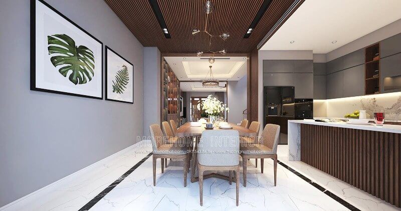 Bộ bàn ghế ăn 8 ghế gỗ óc chó cao cấp cùng chất liệu nệm bọc êm ái được thiết kế tối giản giúp không gian trở nên thông thoáng nhưng không kém phần hiện đại, sang trọng.